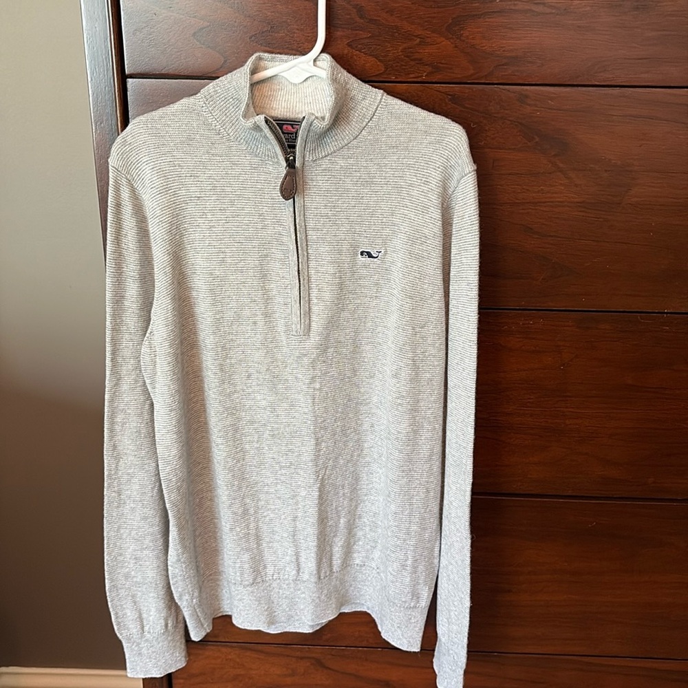 Vineyard Vines boys quarter zip cashmere blend, S